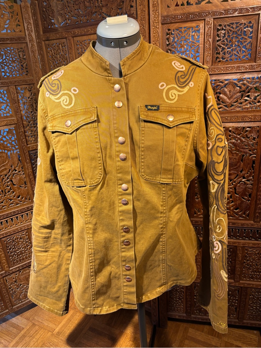 Ladies Wrangler X Lainey Wilson Embroidered Utility Jean Jacket